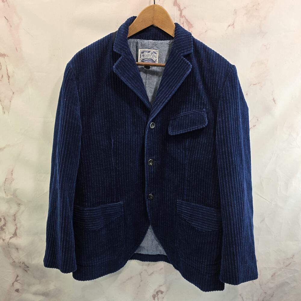 Annual Ring Blazer Mens Medium Blue Corduroy Jacket Suit Business 20s 30s 40s